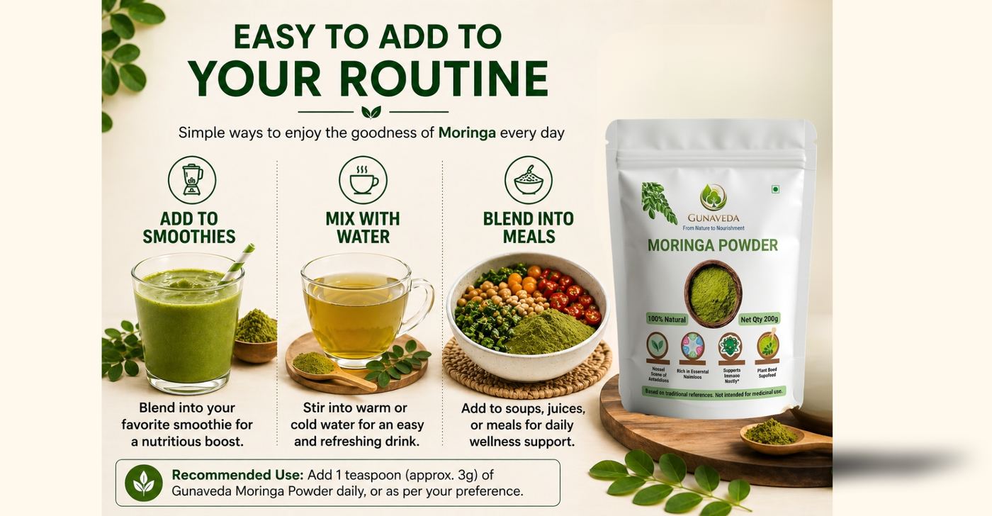 Moringa daily routine guide — morning and evening usage suggestions